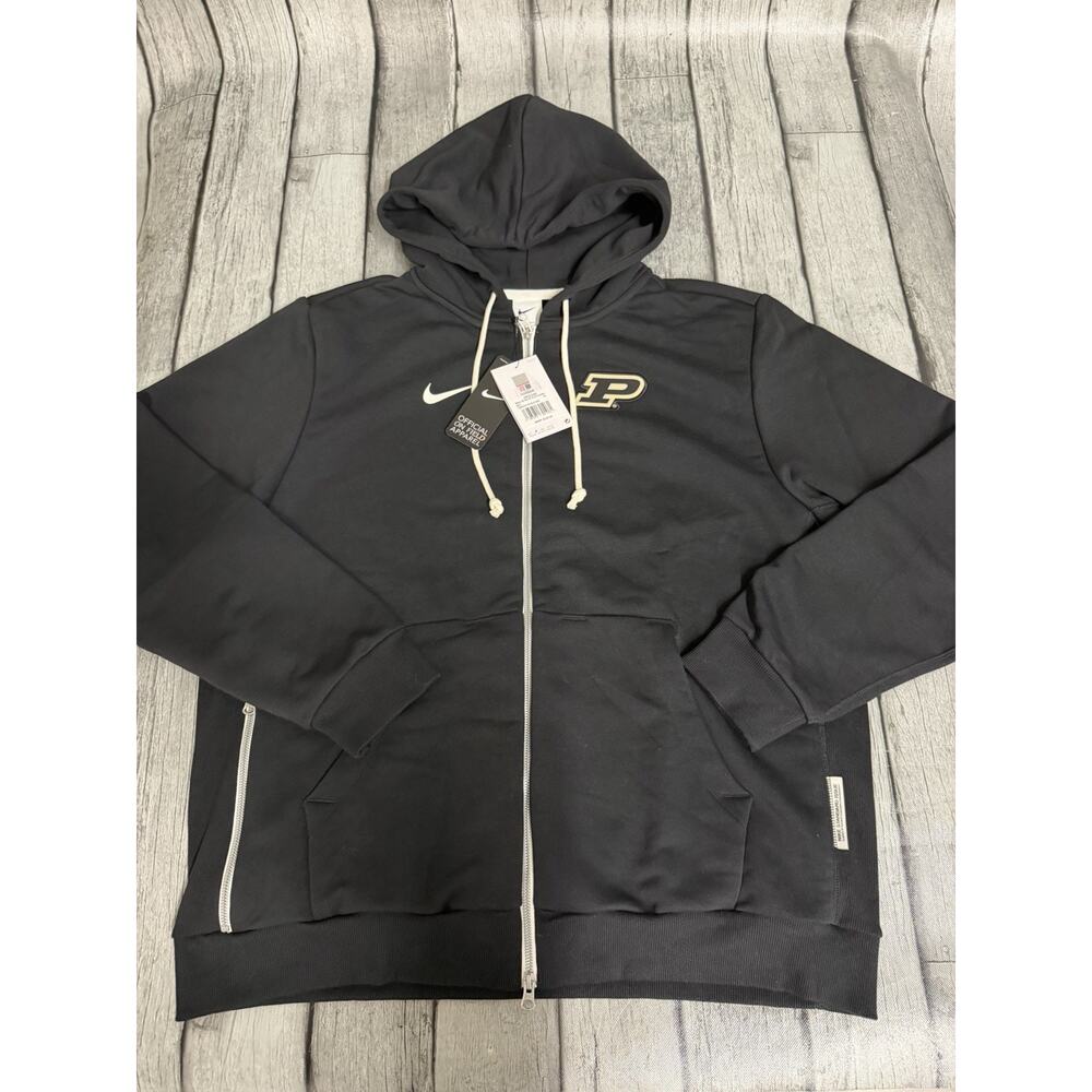 NWT Mens Nike Purdue Boilermakers 2025 Sideline Full Zip Dri Fit Hoodie XL Black